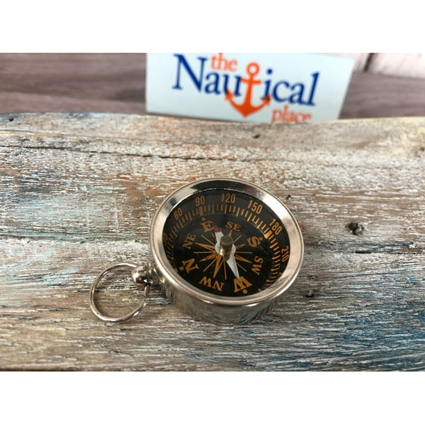 Nautical Brass Finish Compass With Lid Vintage Antique Mini Pocket Style Pendant 